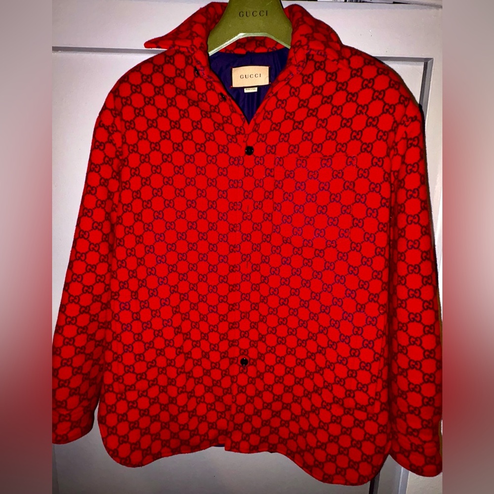 Gucci Red Lightweight Monogram Jacket - image 1